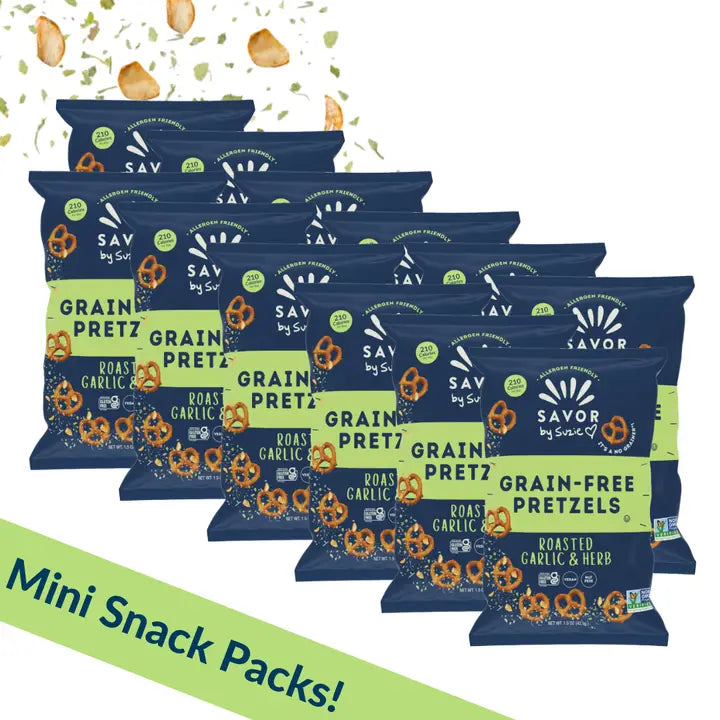 Roasted Garlic & Herb Grain Free Pretzels Mini Bags