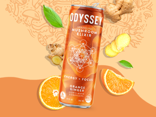 Unlock Your Day with Odyssey Elixir Orange Ginger Core Sparkling Energy Drink