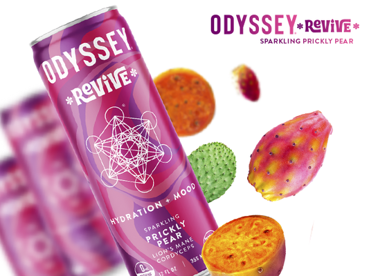 Oasis in a Can: My Review of Odyssey Elixir Prickly Pear Revive Sparkling Mood & Hydration Drink