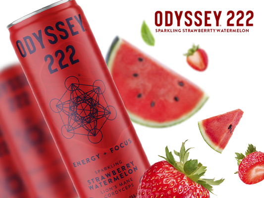 Summertime in a Can: A Review of Odyssey Elixir Strawberry Watermelon 222 Sparkling Energy Drink