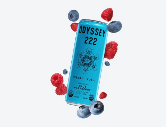 Dive into Refreshment with Odyssey Elixir Blue Raspberry 222 Sparkling Energy Drink