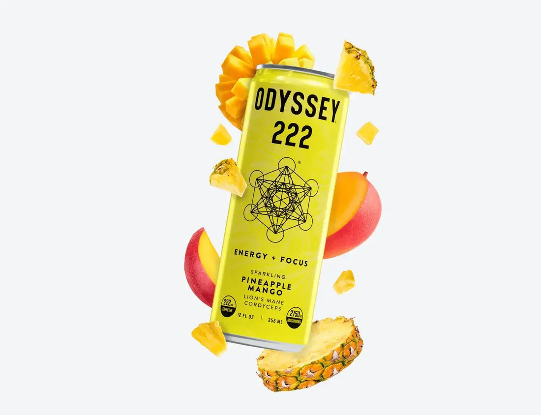 Unlock Your Day with Odyssey Elixir Pineapple Mango 222 Sparkling Energy Drink