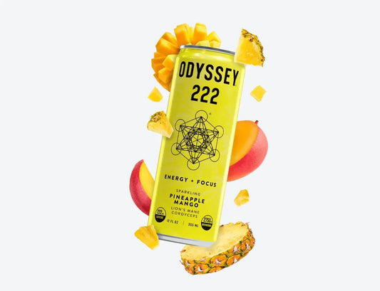 Unlock Your Day with Odyssey Elixir Pineapple Mango 222 Sparkling Energy Drink